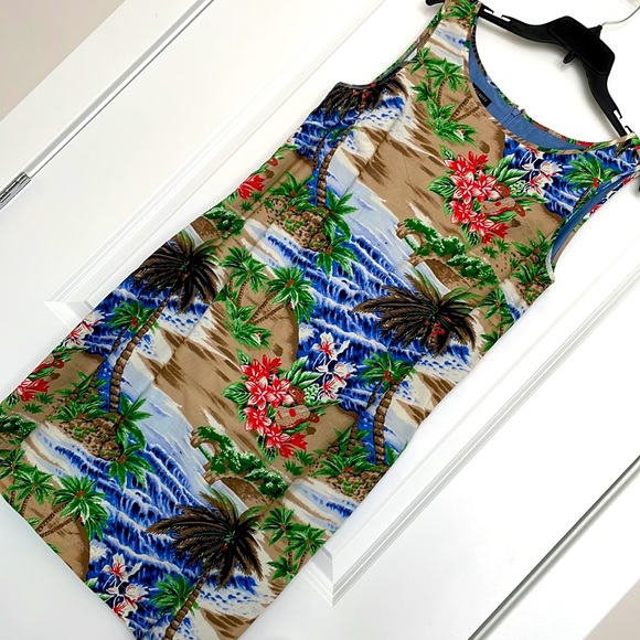 Talbots sleeveless beach print dress with pockets! Like new. - Picture 2 of 11
